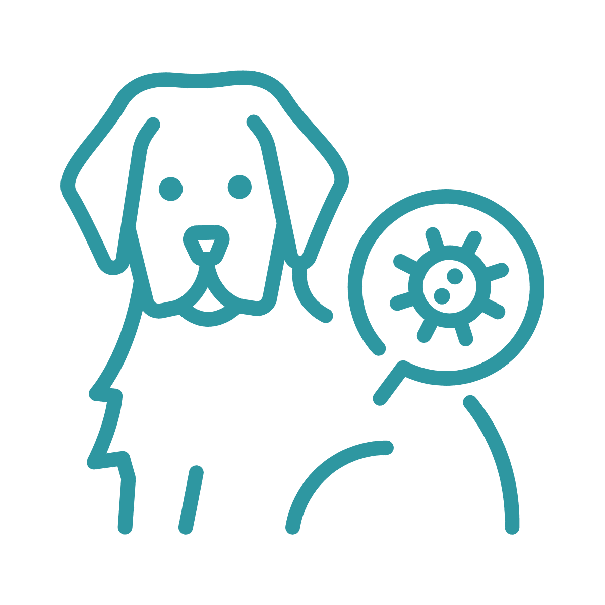 dog and parasite icon